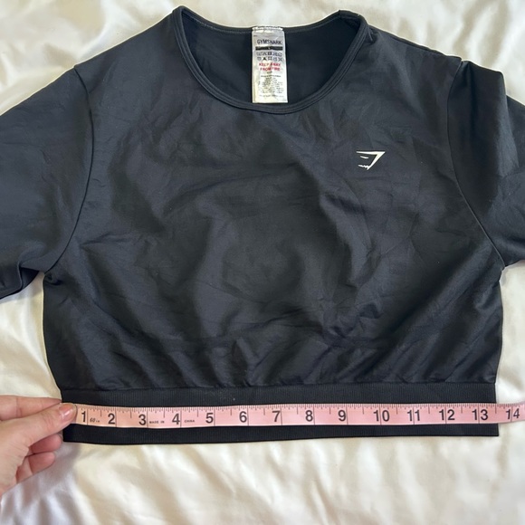 Gymshark EVERYDAY SEAMLESS LONG SLEEVE CROP TOP Black Sz L - Picture 6 of 6